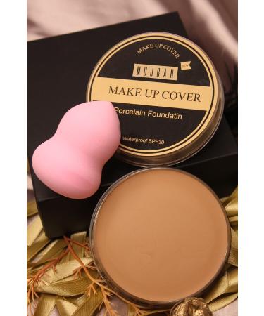 MUJGAN Makeup Cover Concealer 211 (WHEAT SKIN) Single Pear Sponge Pink Color
