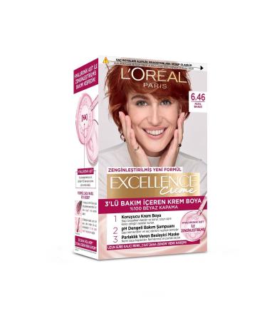 L'Oreal Paris Excellence Creme Hair Dye 6.46 Red Copper - Buy Online on GoSupps.com