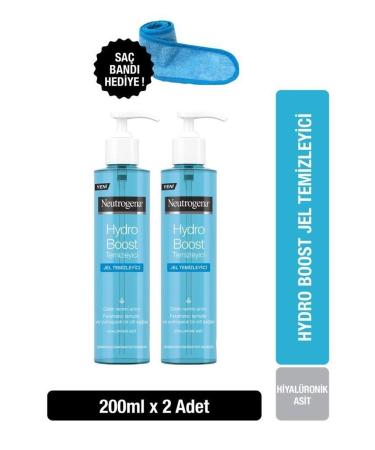 Neutrogena Hydro Boost Water Gel Cleanser 200 Ml X2 + Hair Band