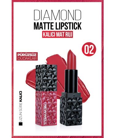 New Well Diamond Matte Lipstick 02 Lasts All Day
