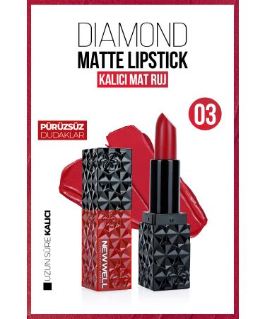 New Well Diamond Matte Lipstick 03 Lasts All Day