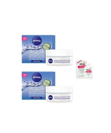 NIVEA Aqua Sensation Revitalizing Face Care Cream 50 ml 2 Pieces + Sebamed Everyday Shampoo 20 ml