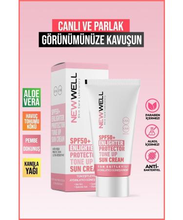 New Well Tone Equalizer High Protection Spf50+ Brightening Pink Face Sun Cream 50 Ml - Buy Online on GoSupps.com