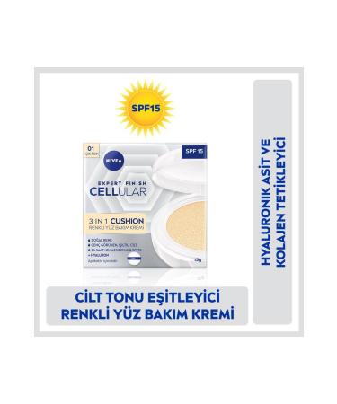 NIVEA Cellular Expert Finish 3in1 Cushion Tinted Light Tone Face Care Cream 15ml Hyaluron and Collagen