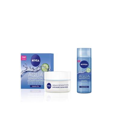 NIVEA Aqua Sensation Revitalizing Care Cream Cucumber Extract 50ml + Facial Cleansing Gel 200ml Set
