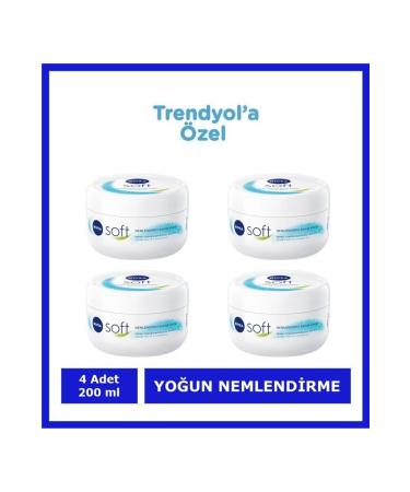 NIVEA Moisturizing Soft Care Cream Hand Face Body Nourishing Jojoba Oil Vitamin E 200 ml * 4 PCS - Buy Online on GoSupps.com