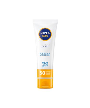 NIVEA Soothing Moisturizer SPF 50 Protective Face Sun Cream for Fair and Sensitive Skin 50 ml