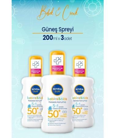 NIVEA Sun Kids Colourful Moisturising Sun Spray Gkf 50+ 200 Ml X 6 Pcs