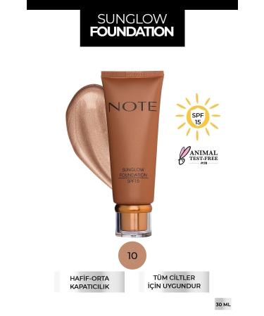 Note Cosmetics Sunglow Foundation Spf 15 Luminous Bronzing Foundation - 10 Light