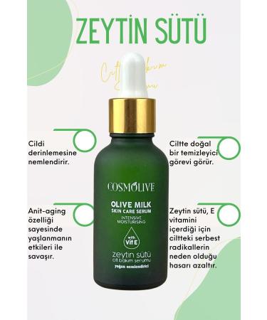 Cosmolive Olive Milk Eye Contour and Skin Care Serum Intensive Moisturizing and Nourishing 30 ml