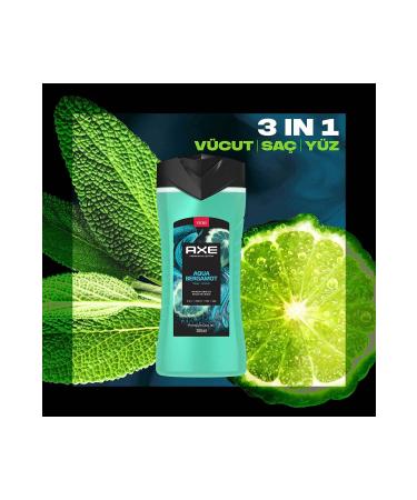 Axe Premium Collection Shower Gel Aqua Bergamot 3 In 1 Body Hair Face 300 ml X2 - Buy Online on GoSupps.com
