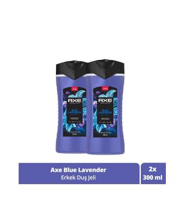 Axe Premium Collection Shower Gel Blue Lavender 3 In 1 Body Hair Face 300 ml X2