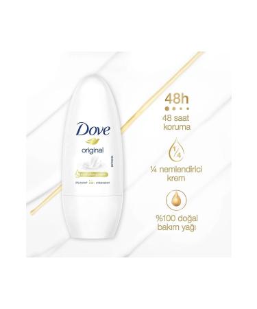 Dove Women Roll On Deodorant Original 1/4 Moisturizing Cream Effective 50 ml X2 Pieces - Buy Online on GoSupps.com