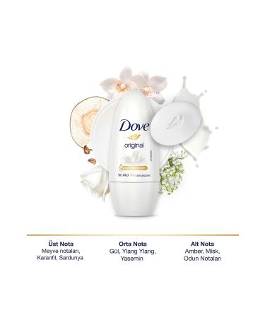 Dove Women Roll On Deodorant Original 1/4 Moisturizing Cream 50ml X2 Pieces - Buy Online on GoSupps.com