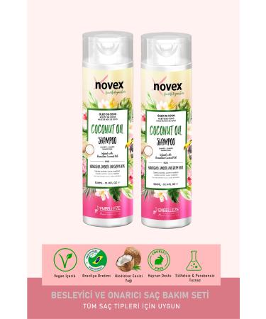 NOVEX Coconut Oil - Nourishing and Anti-Breakage Repair Shampoo 300ml X 2 Pieces -