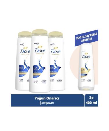 Dove Ultra Care Hair Care Shampoo Intensive Repair Damaged Hair 400 ml X3