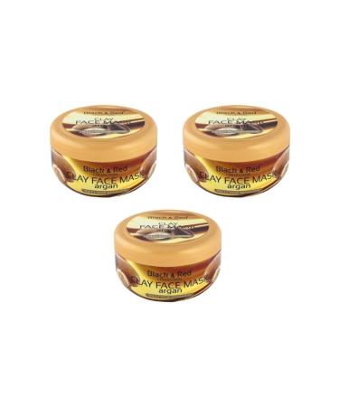 Black Red Argan Oil Clay Mask 3-pack