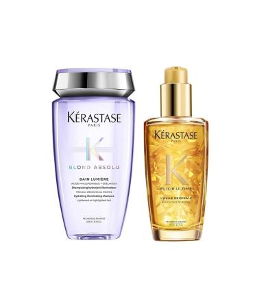 Kerastase Blond Absolu Bain Lumiere Shampoo 250 Ml + L'huile Originale Care Oil 100 Ml