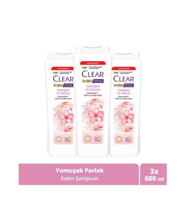 Clear Anti-Dandruff Impressive Nourishing Shampoo Soft Shiny Cherry Blossom Essence 600 ml X3
