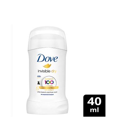 Dove Women's Stick Deodorant Invisible Dry 1/4 Moisturizing Cream Effective 40ml X1 Piece