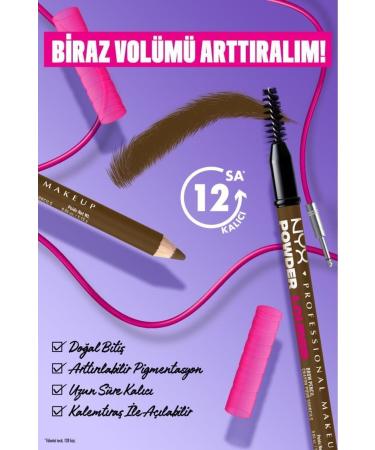 NYX Professional Makeup Powder Louder Powder Brow Pencil - 06 Ash Brown - Buy Online on GoSupps.com