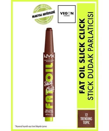NYX Professional Makeup Fat Oil Slick Click Shine Lip Balm - 03 No Filter Needed & 12 Trending Topic - Buy Online on GoSupps.com