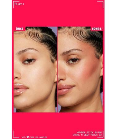NYX Professional Makeup Wonder Stick Double-Ended Cream Blush Stick - Coral and Deep Peach - Buy Online on GoSupps.com