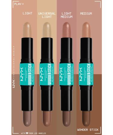 NYX Professional Makeup Wonder Stick Double-Ended Cream Contour & Highlighter Stick - Universal Light - Buy Online on GoSupps.com