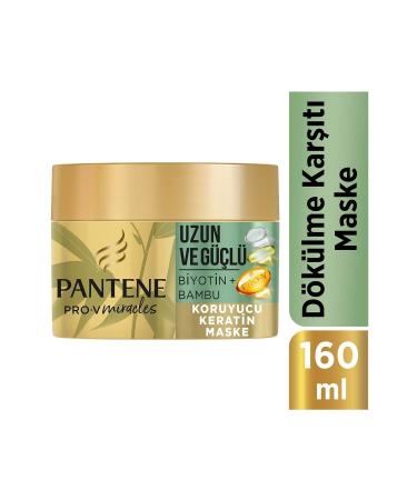 Pantene - Keratin Protective Anti-Hair Loss Mask for Long and Strong Hair Bamboo and Biotin 160ml