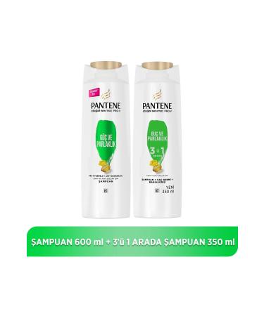 Pantene NATURAL SYNTHES S STRENGTH AND SH NE 600 ML SHAMPOO + 350 ML 3 IN 1 SHAMPOO CHARMS403