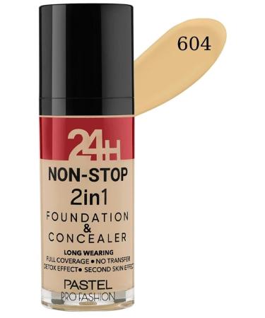 Pastel Brand: 24h Non-stop 2 In 1 Foundation And Concealer 604 Vanilla Category: Foundation