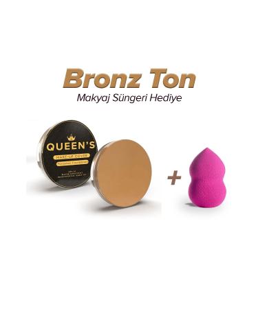 Queens Concealer Foundation Bronze Tone Make Up Cover (WITH PEAR SPONGE GIFT)