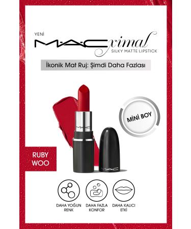 Mac Mini Matte Lipstick Providing More Care and Comfort with Silky Texture-RUBY WOO Passi.3263