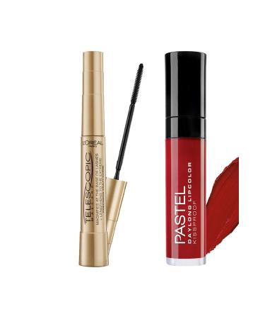 Pastel L'oreal Paris Telescopic Mascara Black + Daylong Matte Liquid Lipstick 09