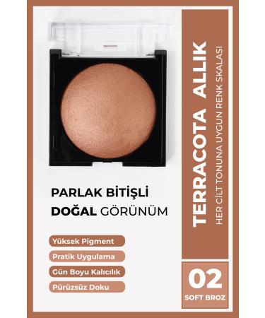 Cocosh She Terracotta Blush 10 gr 02 Soft Bronze Easy Distribution Non-Clumping Fine-Smooth Texture Vivid Look