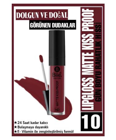 biie B E NewYork HD Long-Lasting Matte LIQUID MATTE Lipstick Kiss Proof Lipgloss No: 10