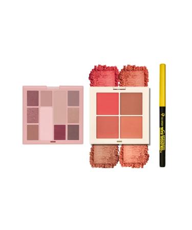 Show by Pastel Show By Paste Eyeshadow Palette 465 Rosyl + Blush Set 442 Dreamy + Maybelline Black Pencil Set