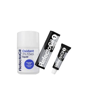 sommeow Refectocil Eyebrow Eyelash Dye No: 1 Black 15 ml Oxidant 100 ml