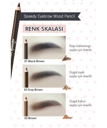 PERIPERA Soft Texture Smooth Appearance Eyebrow Pencil Peripera Speedy Eyebrow Wood Pencil (1 Black Brown) - Buy Online on GoSupps.com