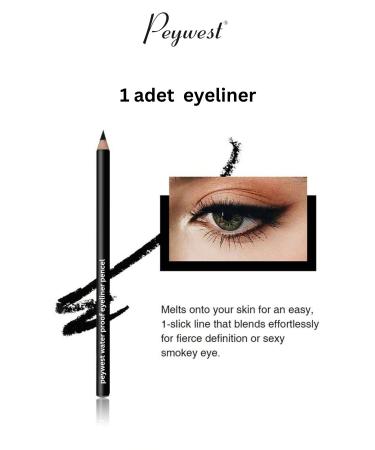 PEYWEST 2-Piece Eye Makeup Set (BLACK WATERPROOF EYELINER EYE LINK PRO MAKEUP PENCIL SHARPEN SET) - Buy Online on GoSupps.com