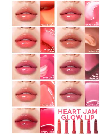 PERIPERA Intense Moisturizing Shiny Finish Balm Heart Jam Glow Lip (6 CHERRY SMOOTHIE)