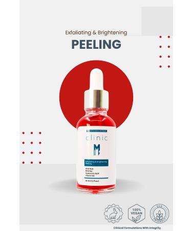 Clinic M Exfoliating&brightening Peeling aha & Bha Revitalizing & Skin Tone Equalizing Red Peeling Serum