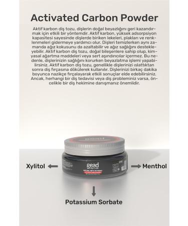 Gead Active Carbon Natural Teeth Cleaning Powder-50 Grams - Buy Online on GoSupps.com