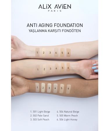 Alix Avien Anti Aging Foundation - Anti Aging Foundation 501 Light Beige Spf 15 - 35 ml - Buy Online on GoSupps.com