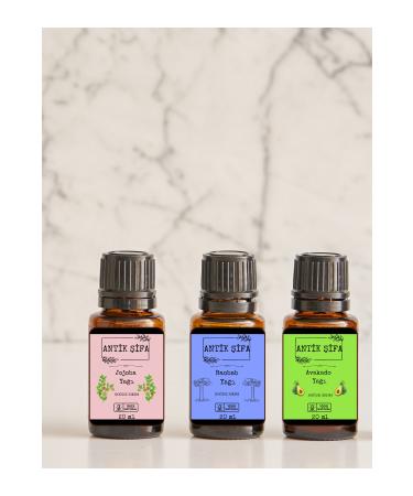 Ancient Healing Anti-aging Nourishing Natural and Pure Oil Set (baobab Avocado Jojoba Oil) - 3 X 20 Ml