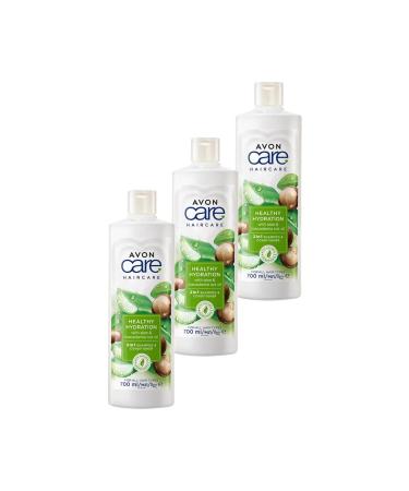 Avon Care Aloe Vera Macadamia Nut Oil Shampoo and Conditioner 700 Ml. Triple Set