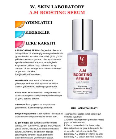 W. Skin Laboratory Boosting Serum Anti-Blemish + Anti-Aging Whitening Serum Containing Niacinamide Tranexamic Acid Adenosine - Buy Online on GoSupps.com