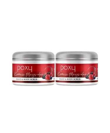 Poxy Red Fruits Scrub for Dry Feet and Calluses 250 ml x 2 Pcs