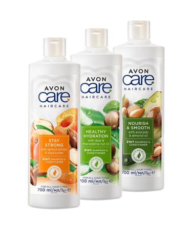 Avon Care Avocado Aloe Vera Apricot Extract Shampoo and Conditioner. Triple Set