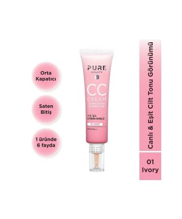 PURE BEAUTY CC Cream with Soft Creamy Structure Providing a Smooth and High Coverage Finish - 0CC5 IVORY eleg.2616
